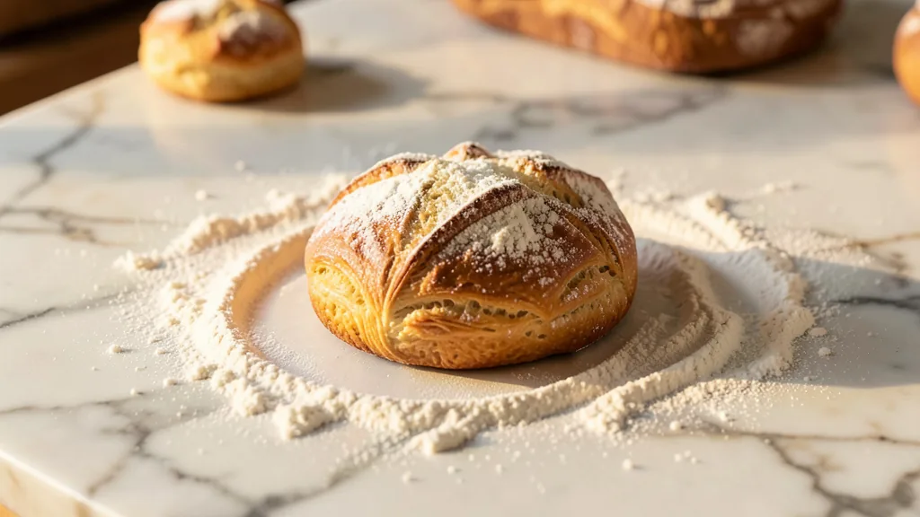 Farine et mains de pâtissier